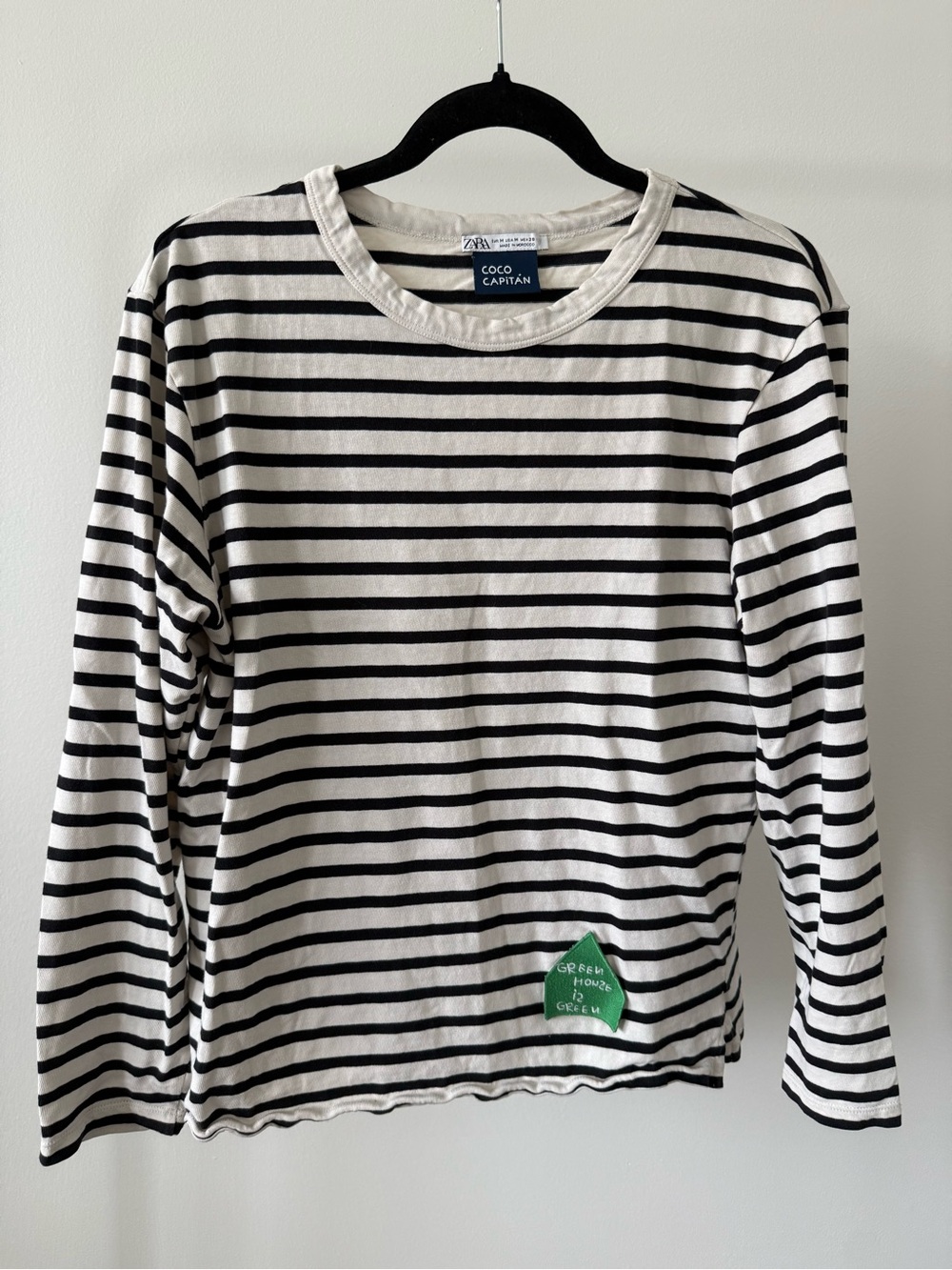 COCO CAPiTAN x Zara Black & White Striped Crew Neck Top